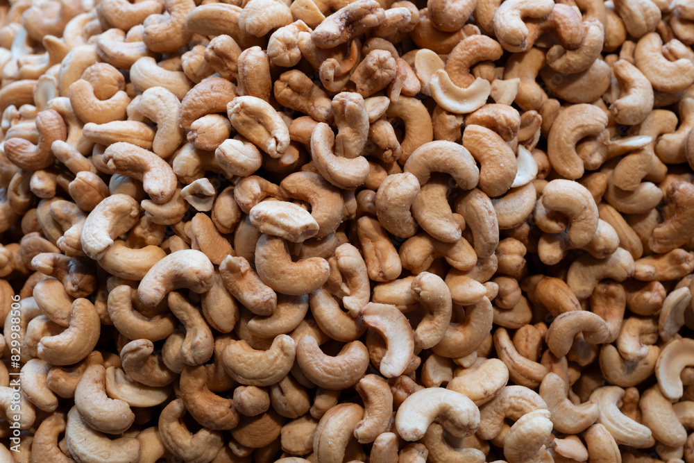 Fresh roasted cashews from the market Fresh roasted cashews from the market