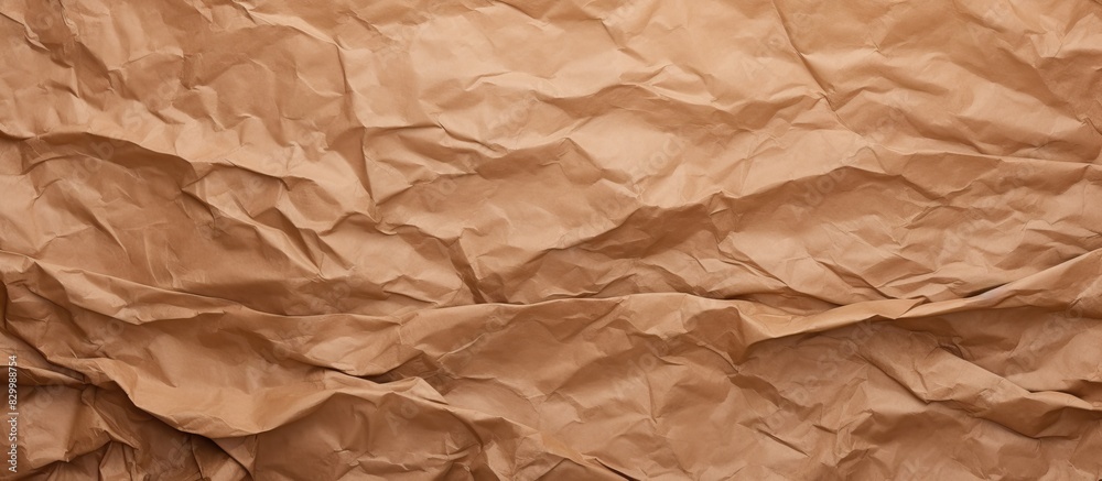 Image of a crumpled brown paper texture with copy space
