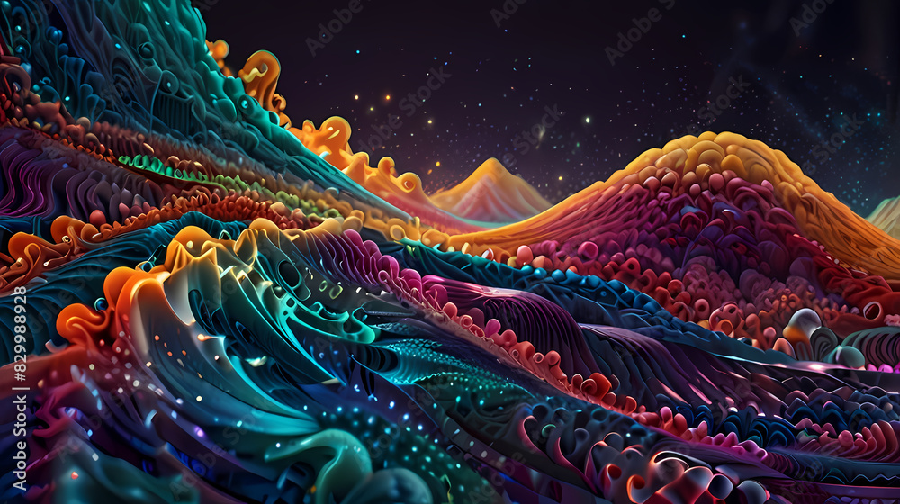 Obraz premium Holographic Astral cosmic illustration background