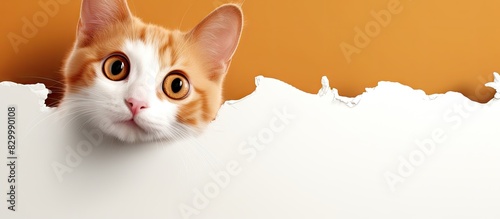 A curious orange and white ...