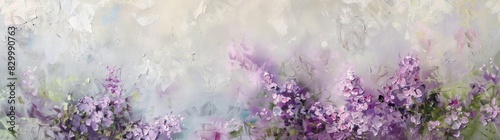 abstract oil painting of lilac flowers in the spring