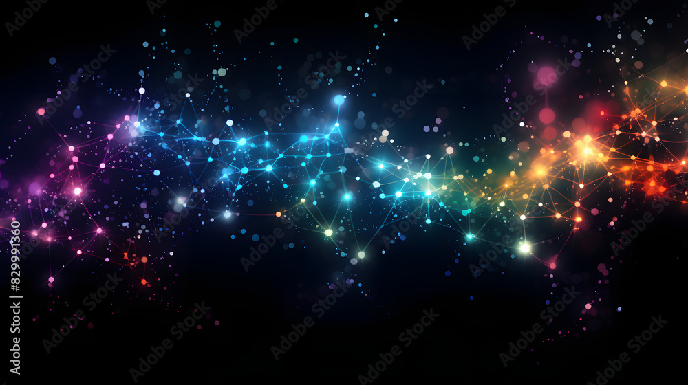 Fototapeta premium Digital color network data flow abstract graphic background