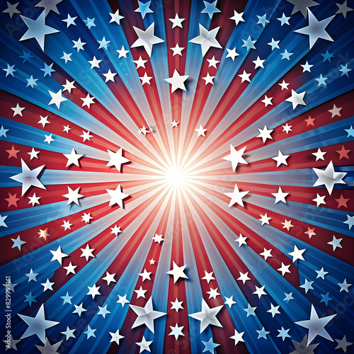 Memorial Day - Honoring All Who Served Text Over Blue Lights Background and American Flags