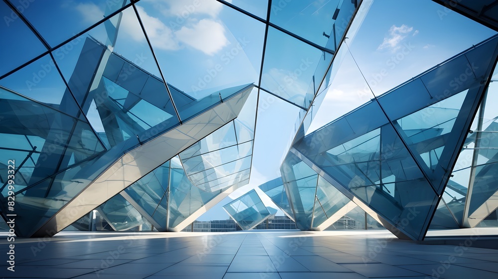 Obraz premium Captivating Architectural Glass Forms in a Modern Urban Landscape