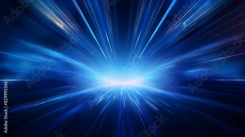 Dazzling Futuristic Lighting Effects in Vibrant Blue Abstract Background © yelosole