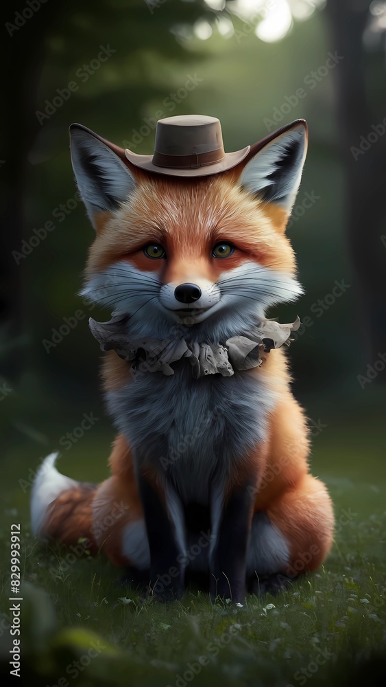 Obraz premium red fox in the forest