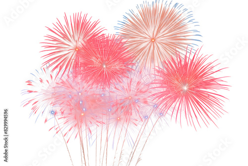 festive fireworks on an isolated transparent background. Fireworks png, salute, explosion png