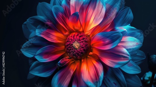 Vibrant Flower Against Dark Background © TheWaterMeloonProjec
