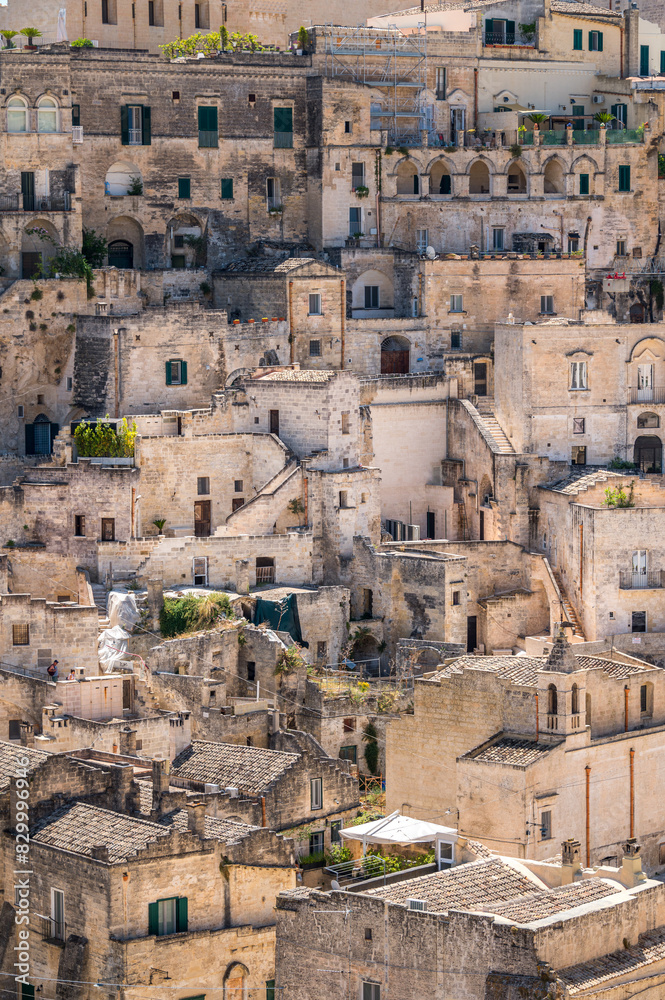 View of Matera at night, Puglia, Italy View of Matera at night, Puglia, Italy