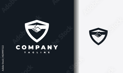 shield shaking hands logo
