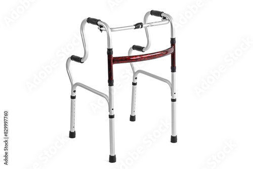 Photography aluminium walker for elderly isolated on white background
