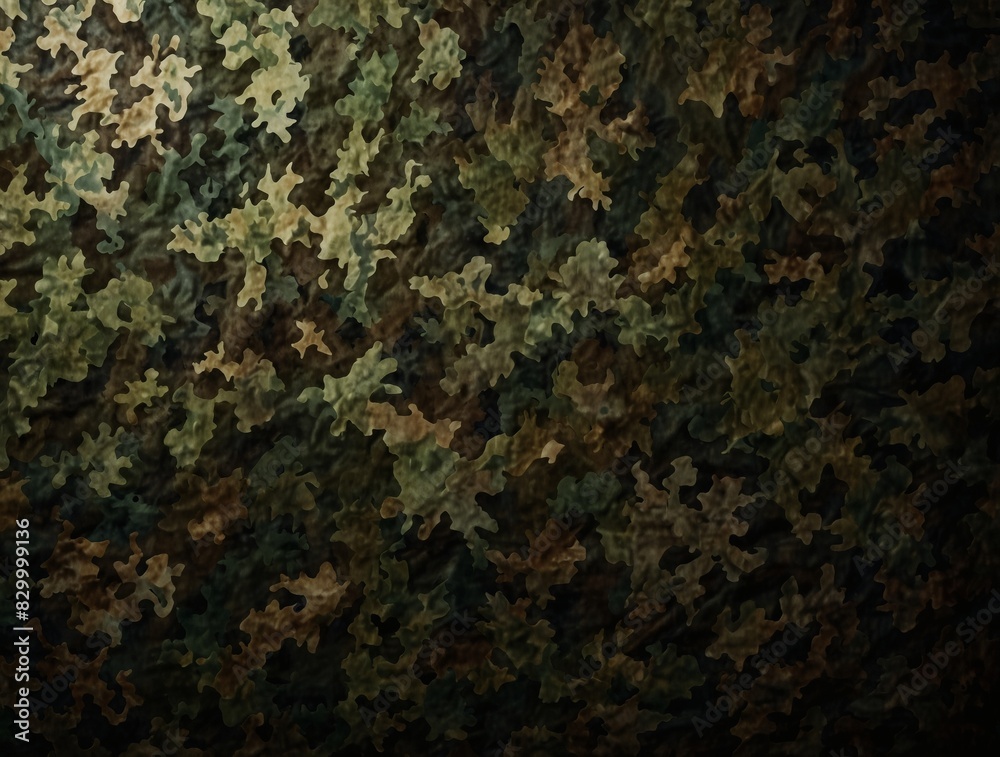 Textured camouflage fabric backdrop, offering a versatile design element.