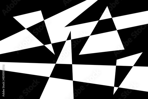 Black and white abstract minimal background with triangle shapes. Geometric illustration. photo