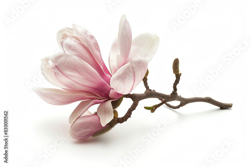 Magnolia  single bloom  isolated on white background