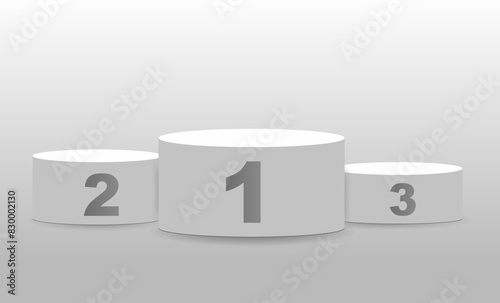 Winning podium with place numbers. Pedestal mockup. Podium sports award