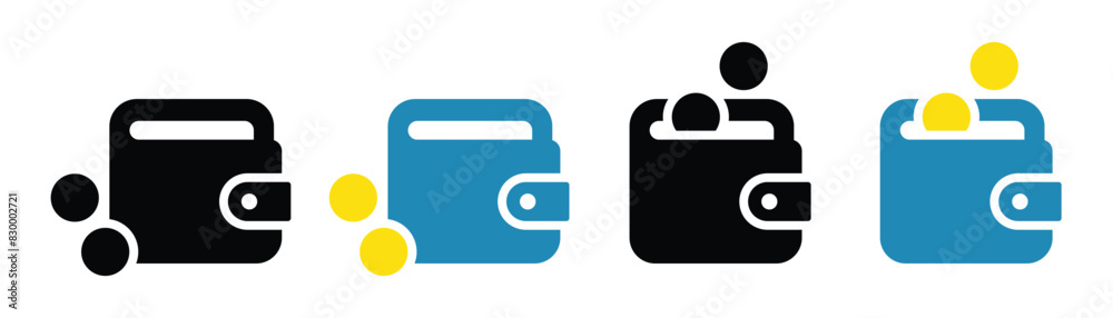 Wallet set icon, vector illustration Wallet set icon, vector illustration