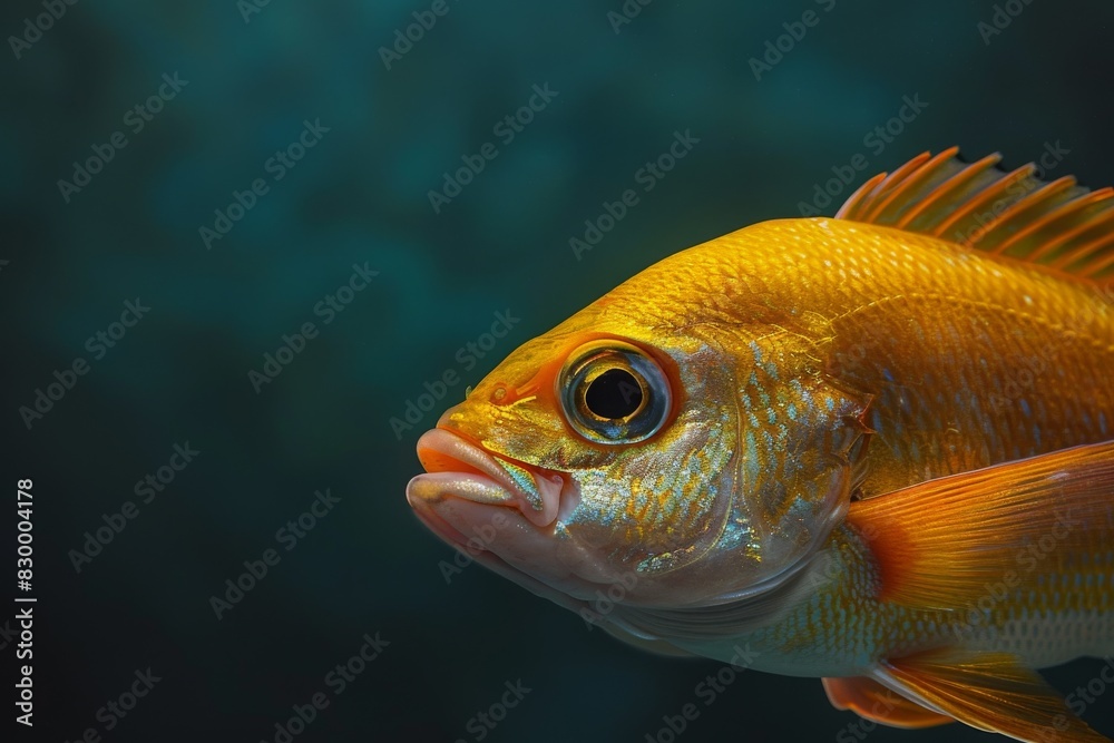 Tropical marine paradise. Snapper fish in clear blue waters with vibrant coral Tropical marine paradise. Snapper fish in clear blue waters with vibrant coral