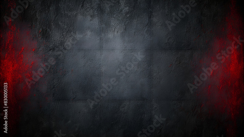 Hintergrund mit rauer Oberfläche schwarz und rot - Dunkle Texturen und Strukturen - Design Element Vorlage - Ebene leer- AI generiert photo