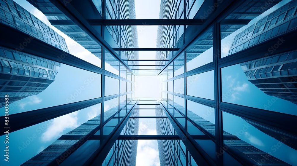 Fototapeta premium Striking Architectural Geometry in a Modern Urban Skyline