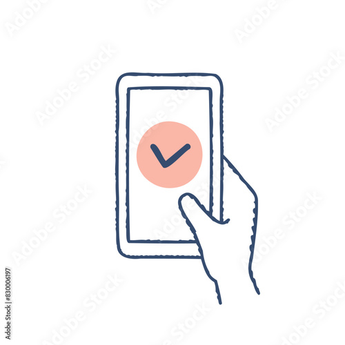 スマートフォンとチェックマーク