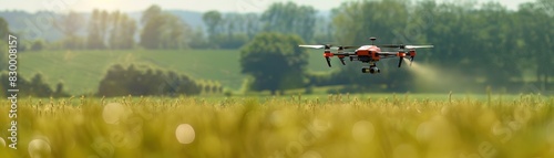 Demonstration of precision agriculture technology using drones for crop monitoring and spraying photo