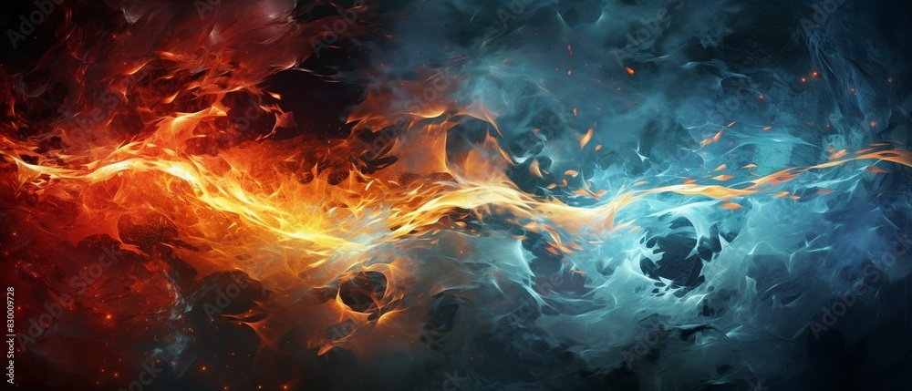 Marble with fire and water elements intertwined with golden veins, surreal style, digital painting, contrasting hues 8K , high-resolution, ultra HD,up32K HD Marble with fire and water elements intertwined with golden veins, surreal style, digital painting, contrasting hues 8K , high-resolution, ultra HD,up32K HD