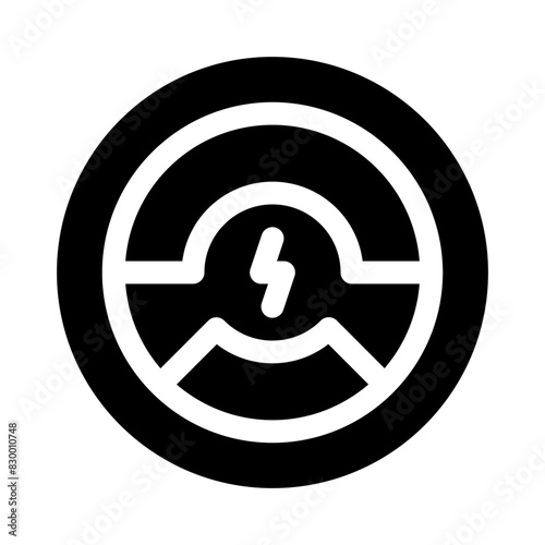 driverless car glyph icon