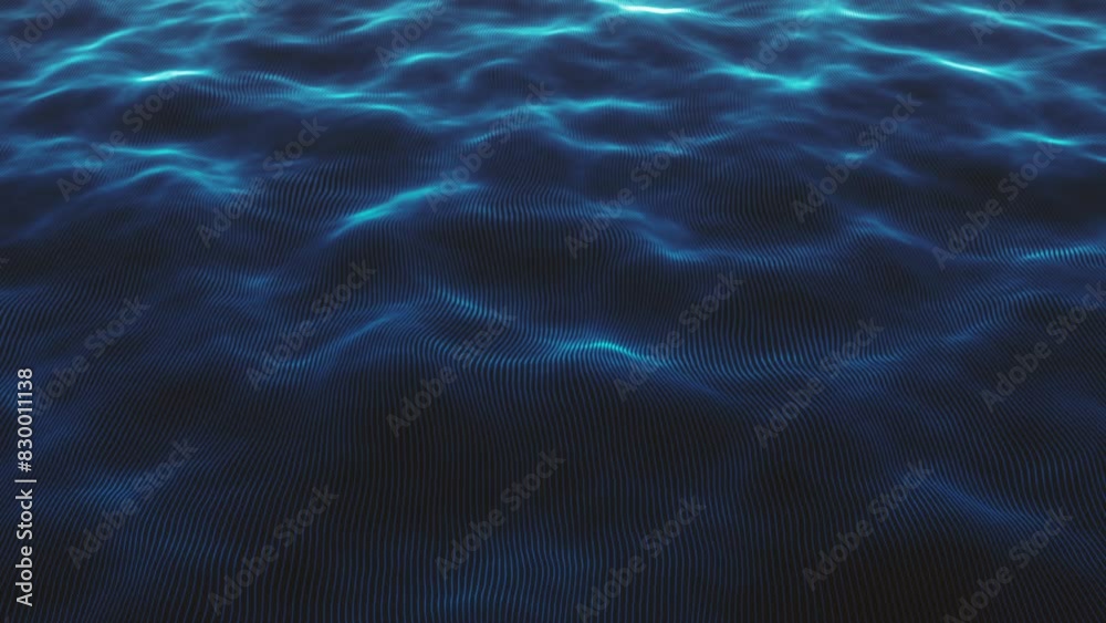 Abstract Digital Ocean Surface Background/ Animation of an abstract background with quiet digital ocean surface waving slowly