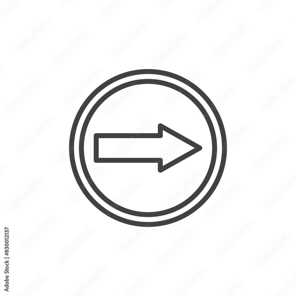 One-way street sign line icon. One-way street sign line icon.
