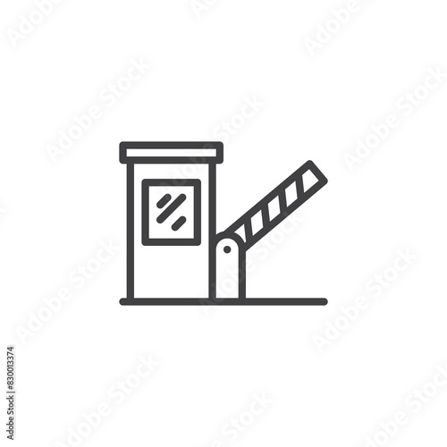 Toll Booth barrier line icon