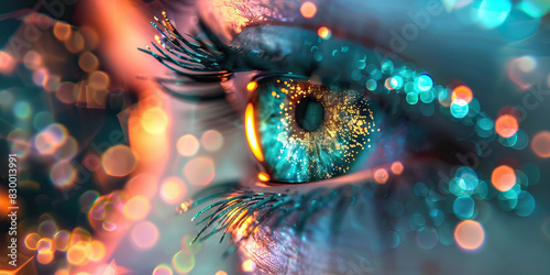 Ocular Conditions: The Blurry Vision and Eye Strain of Eye Disorders - Visualize a scene where vision is blurry and eyes feel strained, indicating ocular conditions such as refractive errors or eye in