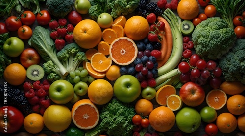 Vibrant Fresh Fruits and Vegetables Assortment