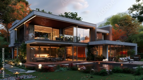 A modern villa in the woods