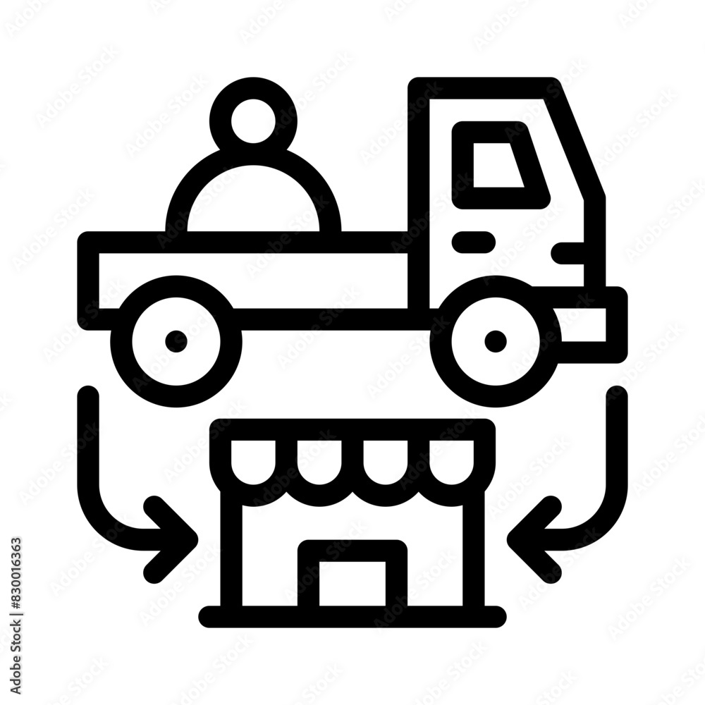 Fototapeta premium supply chain line icon