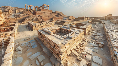 breathtaking image of Mohenjodaro archaeological site ancient ruin wellplanned street dating back Indus Valley Civilization UNESCO World Heritage site one of world's earliest urban center offer glimps photo