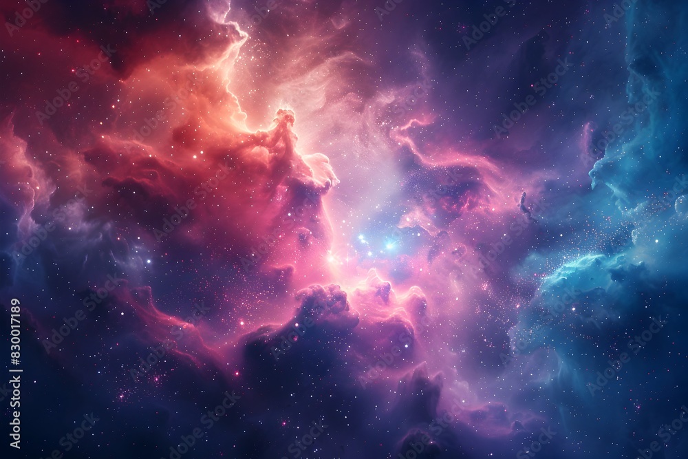 Obraz premium Mesmerizing Cosmic Explosion of Vibrant Celestial Energy