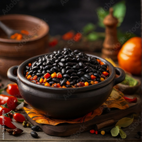 red and black beans in bowl