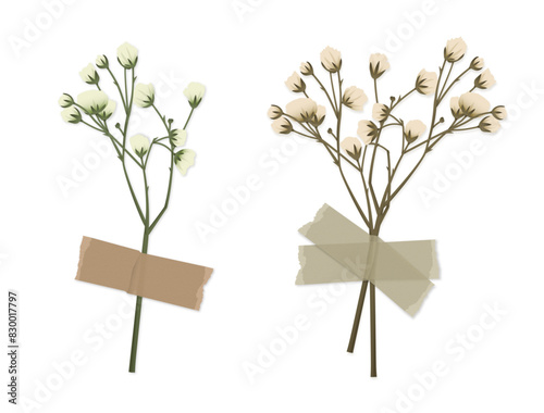 babys breath with tape