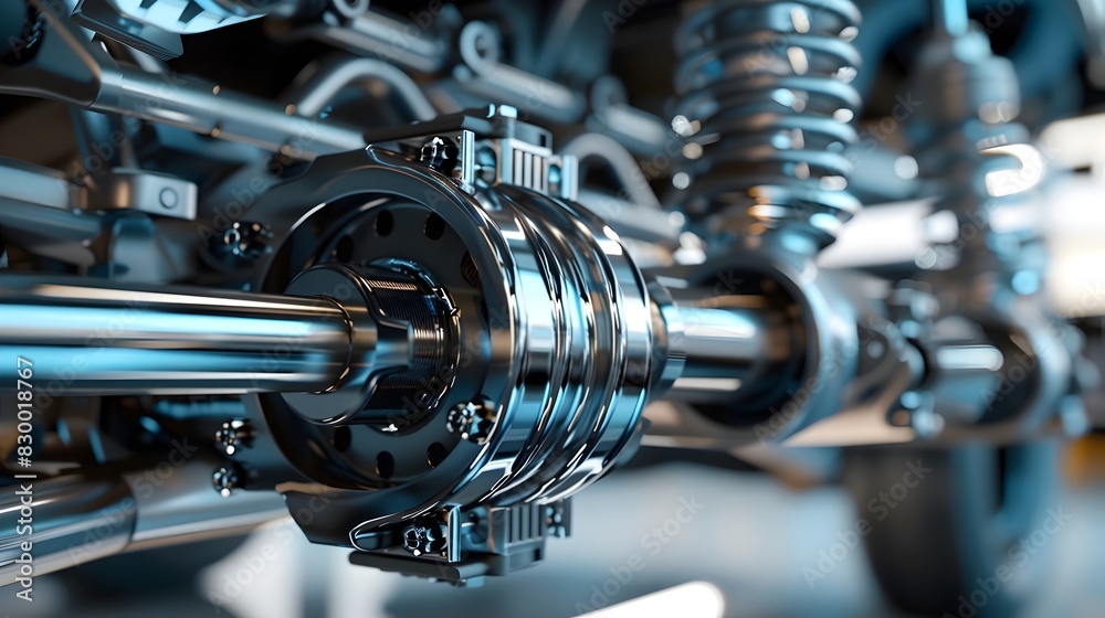Obraz premium Intricate Automotive Driveshaft Powering Vehicular Locomotion