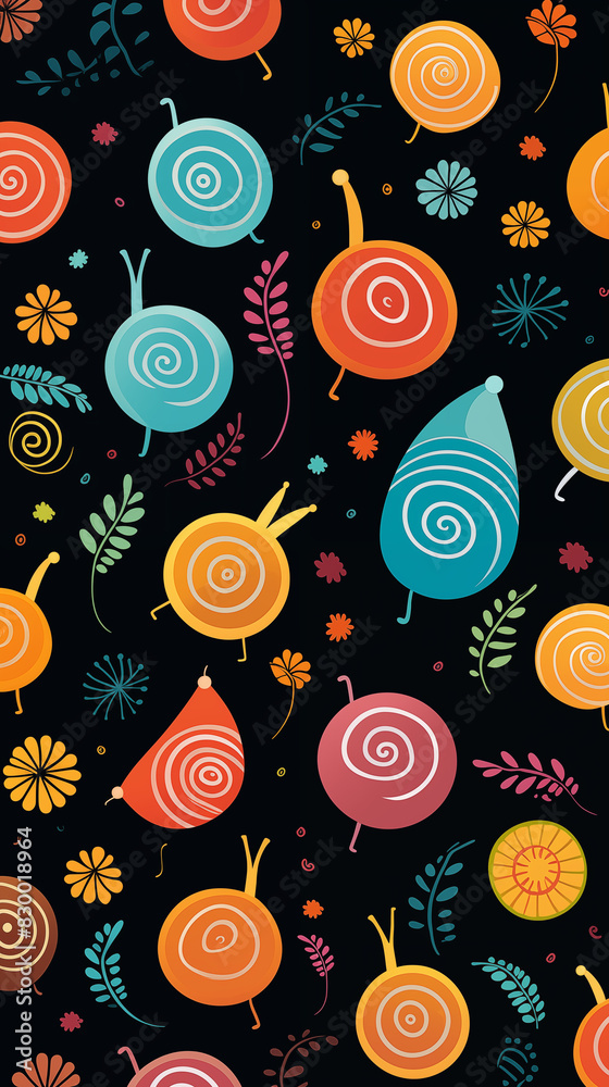 Abstract Image, Snails, Slugs, Insects, Floral, Pattern Style Texture, Wallpaper, Background, Cell Phone and Smartphone Cover, Computer Screen, Cell Phone and Smartphone Screen, 9:16 Format - PNG Abstract Image, Snails, Slugs, Insects, Floral, Pattern Style Texture, Wallpaper, Background, Cell Phone and Smartphone Cover, Computer Screen, Cell Phone and Smartphone Screen, 9:16 Format - PNG