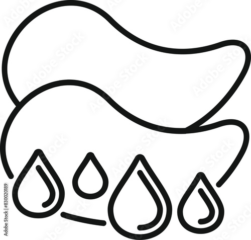 Black and white line drawing of a stylized rain cloud, perfect for weatherrelated designs photo