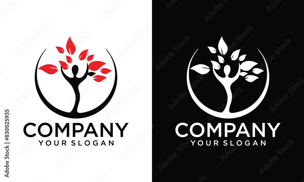 Human Tree Logo Templates and Vector, Abstract eco human tree logo design vector template, Family tree concept icon logo template. Human Tree Logo Templates and Vector, Abstract eco human tree logo design vector template, Family tree concept icon logo template.