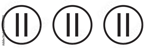 Media Player Buttons icon set, Play and pause buttons sign, Video Audio Player button symbol, vector illustration