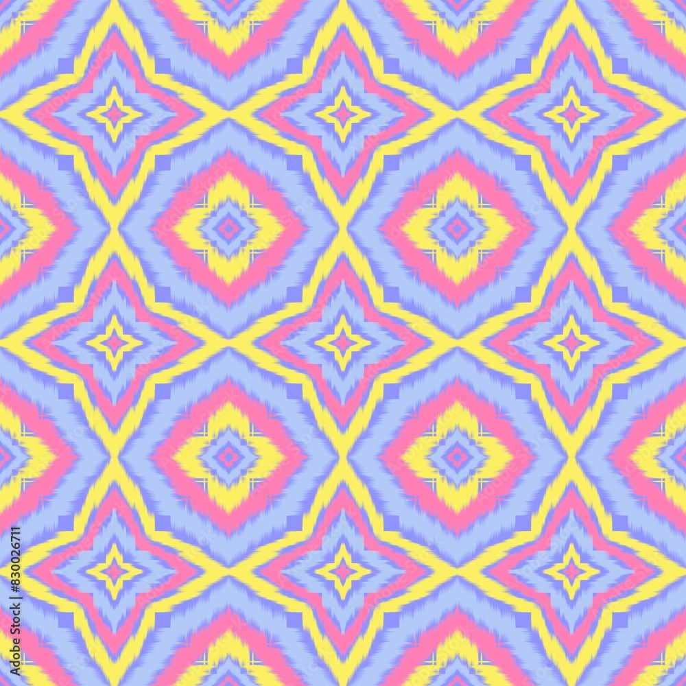 Seamless Ikat ethnic traditional Textile pattern geometric abstract folklore ornament Tribal ethnic illustration background design for print, clothing, scarf Seamless Ikat ethnic traditional Textile pattern geometric abstract folklore ornament Tribal ethnic illustration background design for print, clothing, scarf