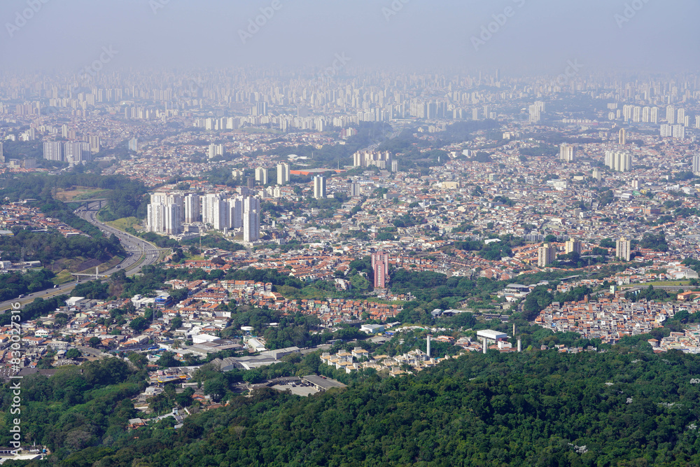 Skyline of Sao Paulo megalopolis. Cityspace of the Greater Sao Paulo large metropolitan area located in the Sao Paulo State in Brazil Skyline of Sao Paulo megalopolis. Cityspace of the Greater Sao Paulo large metropolitan area located in the Sao Paulo State in Brazil
