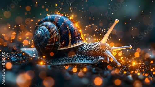 Stardust Trail A Snails Enchanting Journey Through the Glowing Night