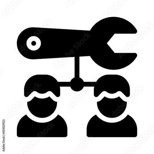 collaborative glyph icon