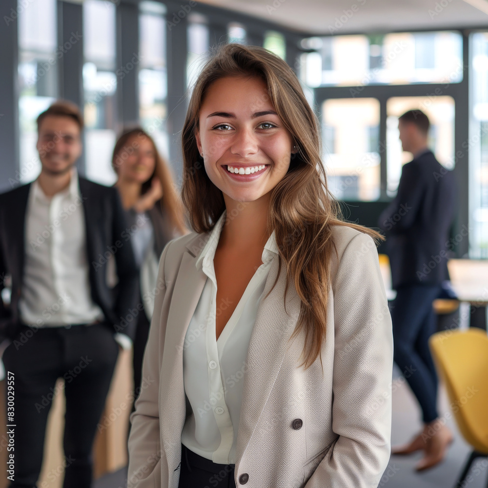 Obraz premium Portrait of smiling businesswoman in office
