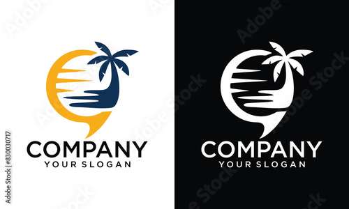 palm tree logo design vector for your brand or business