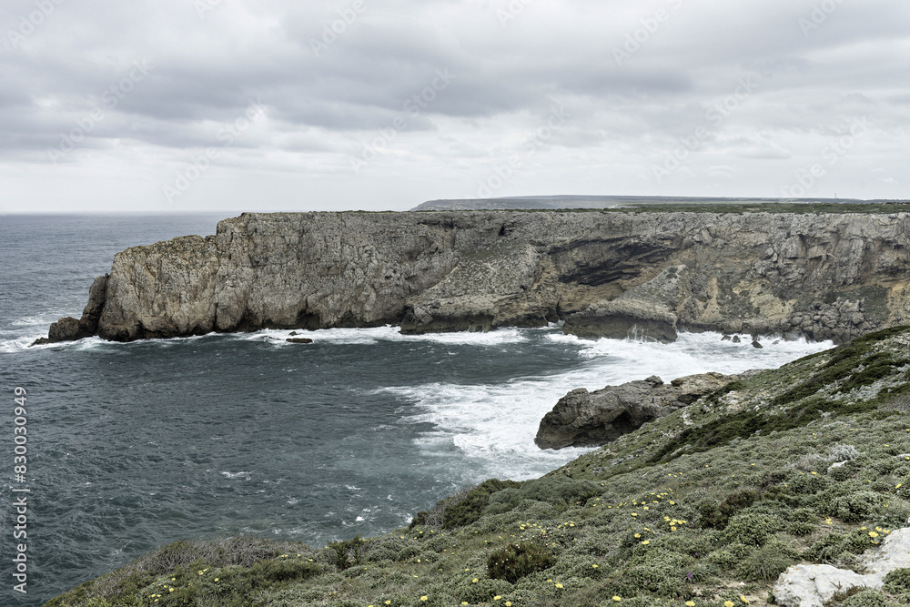 Rugged Cliffs and Ocean View at Cabo San Vicente, Portugal
